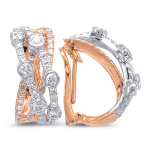 Rose & White Gold Diamond Earring