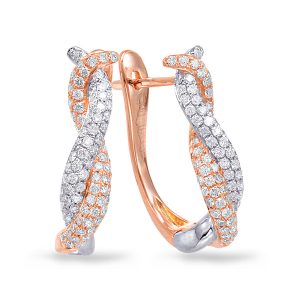 Rose & White Gold  Diamond Earring