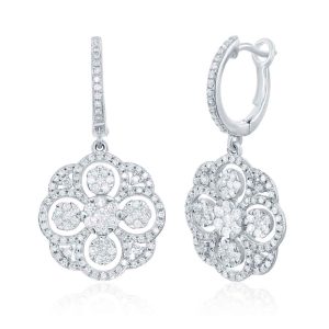 White Gold Diamond Hoop Earring