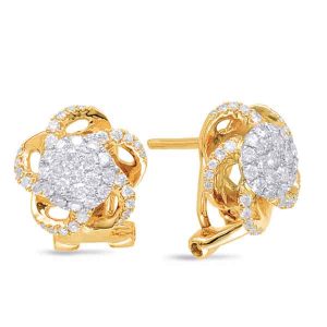 Yellow & White Gold Diamond Earring