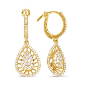 Yellow Gold Diamond Hoop Earring
