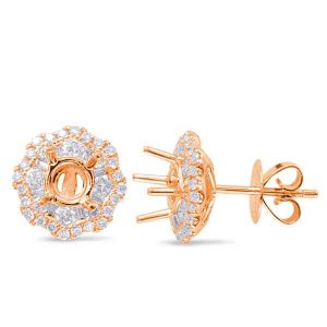 Halo Diamond Earring For .60cttw Round