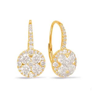 Yellow Gold Diamond Earring