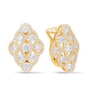 Yellow Gold Diamond Earring