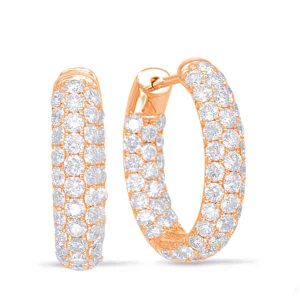 Rose Gold Diamond Hoop Earring
