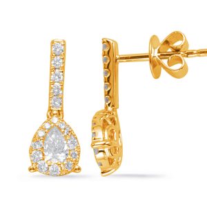Yellow Gold Diamond Earring