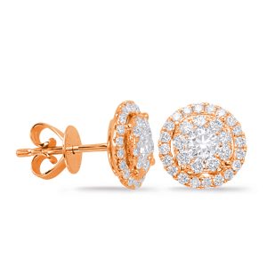 Rose Gold Diamond Earring 0.33cttw