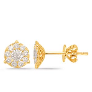 Yellow Gold Diamond Earring