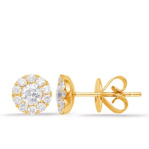 Yellow Gold Diamond Earring