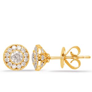Yellow Gold Diamond Earring