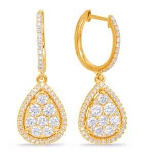 Yellow Gold Diamond Earring