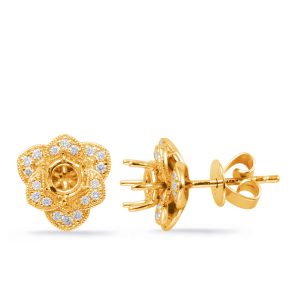 Yellow Gold Diamond Earring For 1.5cttw