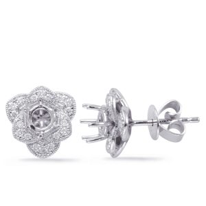 White Gold Diamond Earring For 1cttw