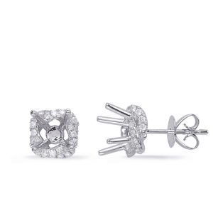 White Gold Diamond Earring For 2cttw
