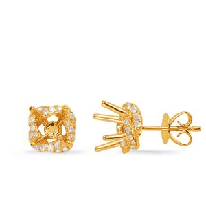 Yellow Gold Diamond Earring For 2cttw