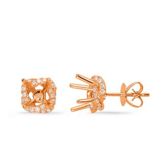 Rose Gold Diamond Earring For .66cttw