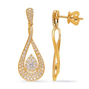 Yellow Gold Diamond Earring