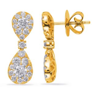 Yellow Gold Diamond Earring