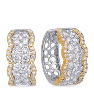 Yellow & White Gold Diamond Earring