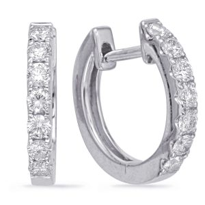 White Gold Huggie Earring