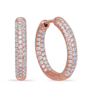Rose Gold Hoop Earring Pave