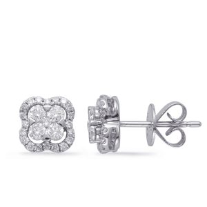 White Gold Diamond Earring
