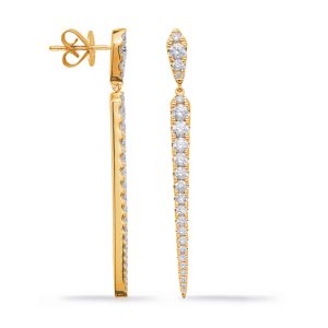 Yellow Gold Diamond Earring