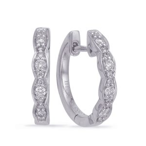White Gold Huggie Earring