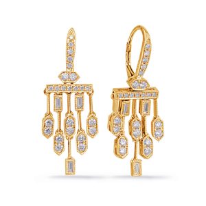 Yellow Gold Diamond Earring