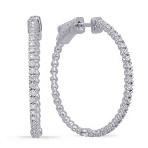 White Gold 1 Inch Securehinge Hoop