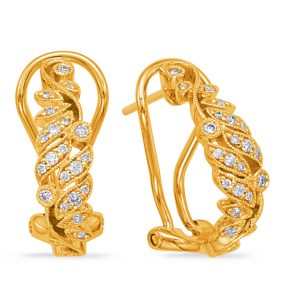 Yellow Gold Diamond Earring