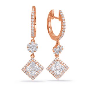 Rose Gold Diamond Earring