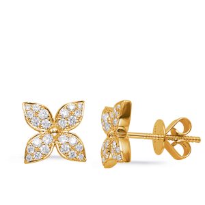 Yellow Gold Diamond Earring