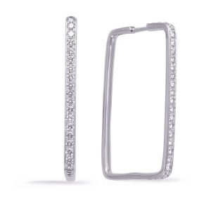 White Gold Diamond Hoop Earring