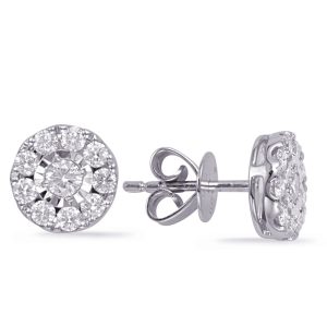 White Gold Diamond Earring