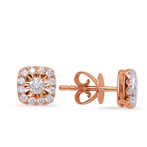 Rose Gold Diamond Earring