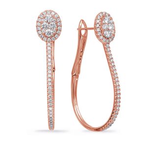 Rose Gold Diamond Hoop Earring