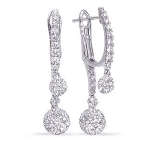 White Gold Diamond Hoop Earring