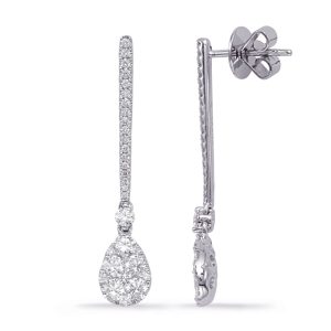 White Gold Diamond Fashion Earring