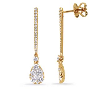Yellow Gold Diamond Fashion Earring