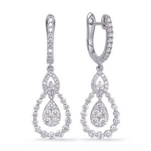 White Gold Diamond Fashion Earring