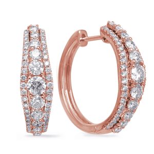 Rose Gold Diamond Earring