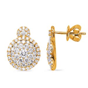 Yellow Gold Diamond Earring