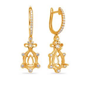 Yelloe Gold Diamond Earring