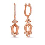 Rose Gold Diamond Earring 8x4mm