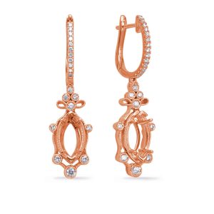 Rose Gold Diamond Earring 8x4mm