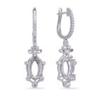 White Gold Diamond Earring 9x4.5mm
