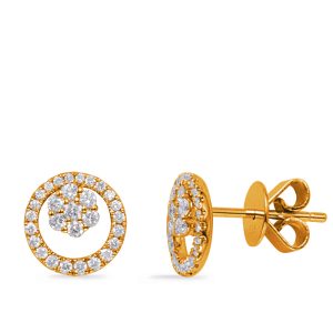 Yellow Gold Diamond Earring