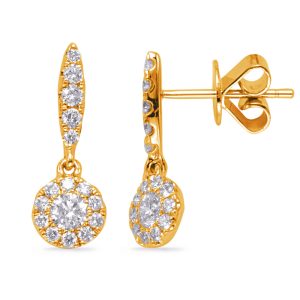 Yellow Gold Diamond Earring