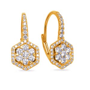 Yellow Gold Diamond Earring
